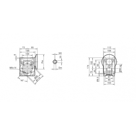 MOCNA PRZEKŁADNIA SILNIKA ELEKTRYCZNEGO 80B5 I=80